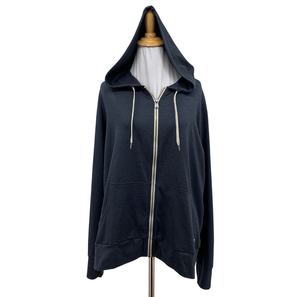 Vuori Hoodie Women XL Extra Large Grayish Navy Halo Performance Full Zip Sweater